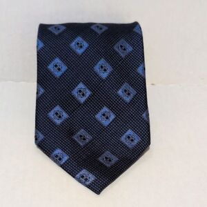 Daniel De Fasson Studio Men's 100% Silk Handmade Tie - Blue Print